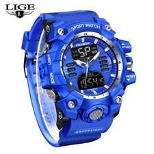 🔥2025 Men Sport Watch LED Large Digital Dial Chronograph Waterproof Wristwatch