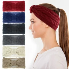 Alayna Knitted Headband Head Warmers with Fleece