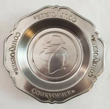 VINTAGE Courvoisier  Conac Ashtray STAINLESS STEEL - Logo - Advertisement 
