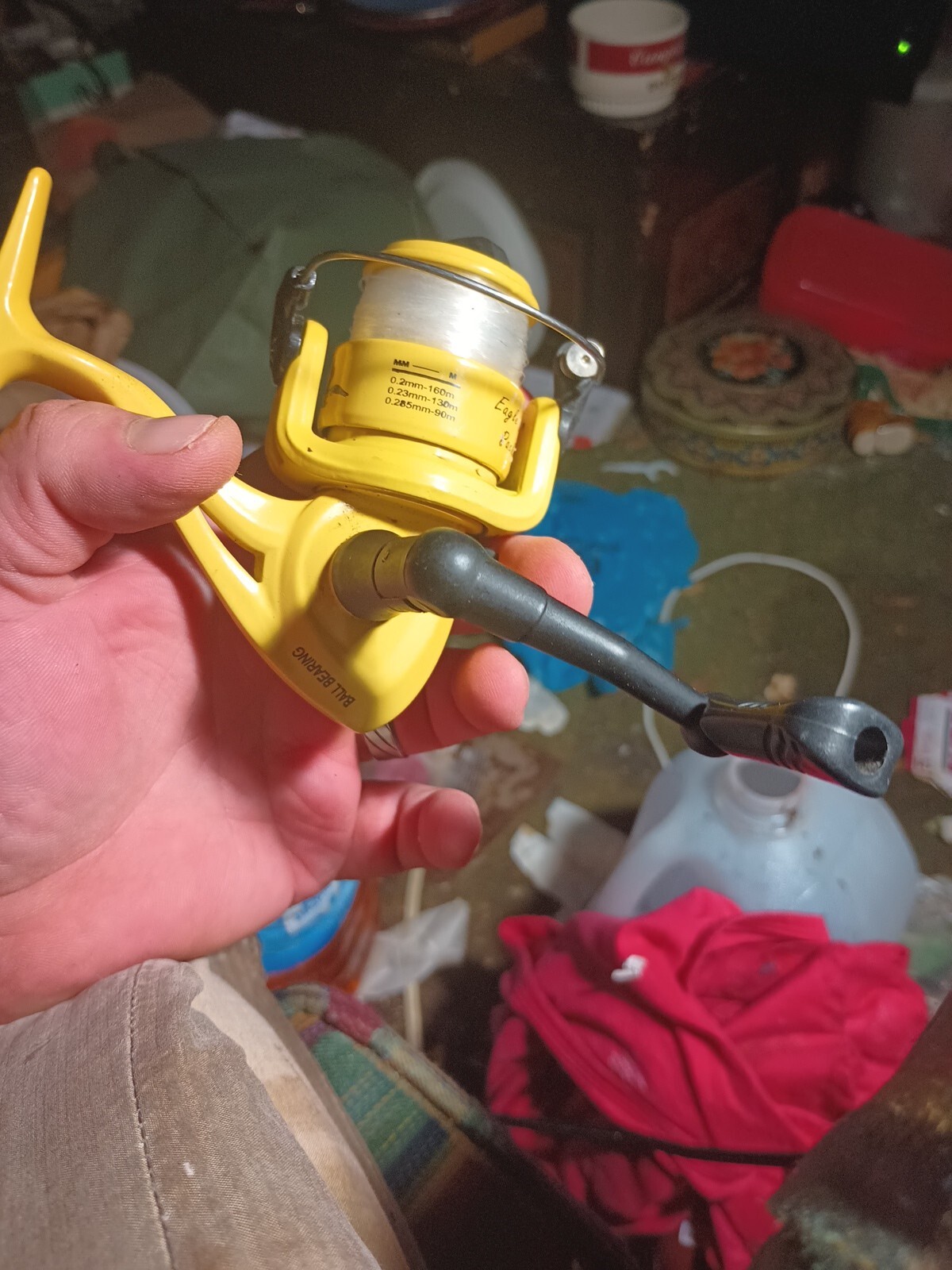 Yellow Eagle Claw Pack-It Spinning Reel Loaded W/Line HN800 