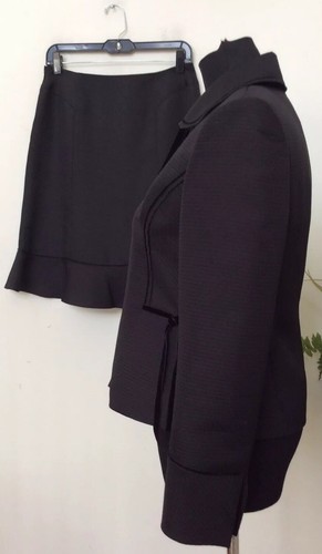 Nipon Boutique Women Black 100% Polyester 2Piece Skirt Suit SZ 6P EUC! MSRP $280 - Picture 6 of 8