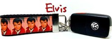 Elvis Key Fob Wristlet Keychain 1 1/4"wide Zipper pull Camera strap 