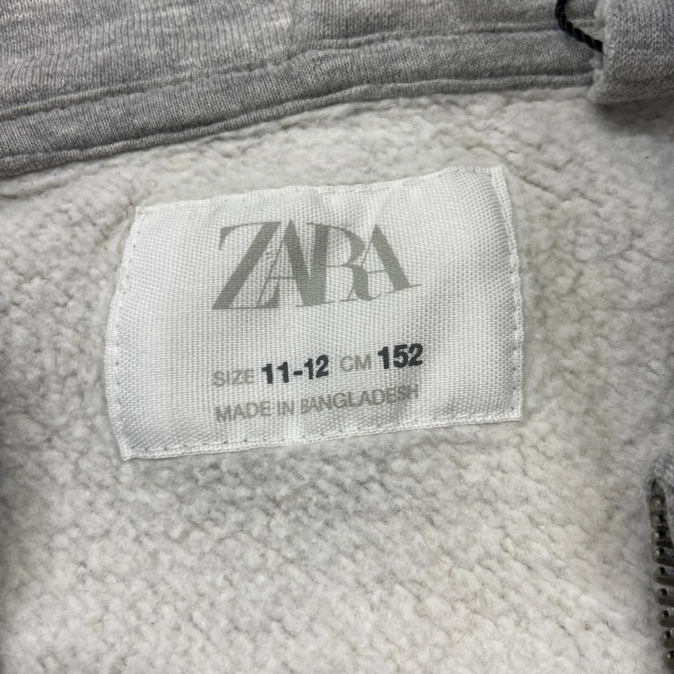 ZARA 1/4 Cremallera Pullover Gris Sudadera con Capucha Sudadera con Capucha Juvenil Talla 11-12 Años Antiguo Foto 4 de 4