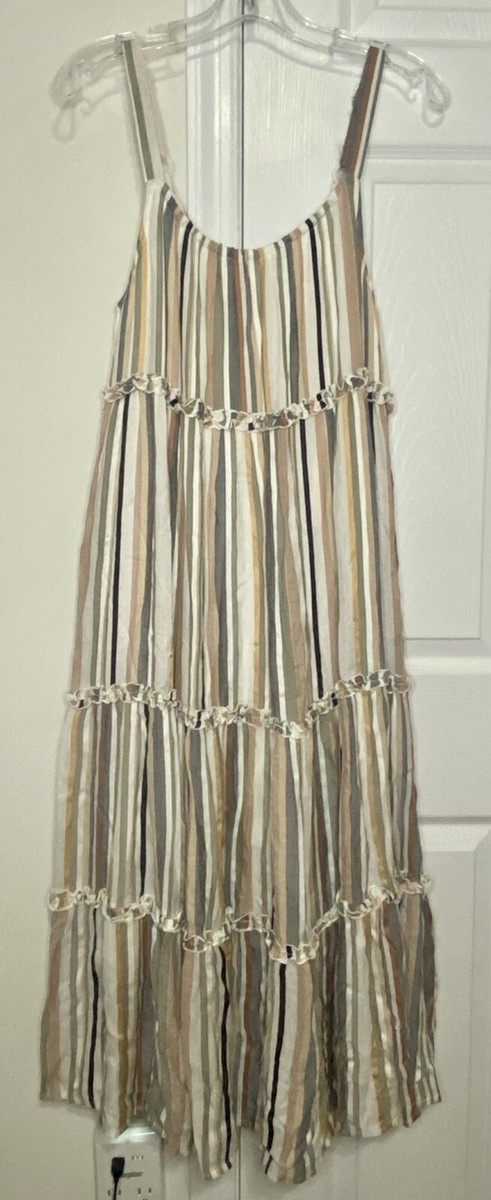 haleys black and white wide horizontal striped dress BEAU STRIPE HALTER MIDI  DISSH weekend brunches NWT ILLA ILLA Stripe Tiered