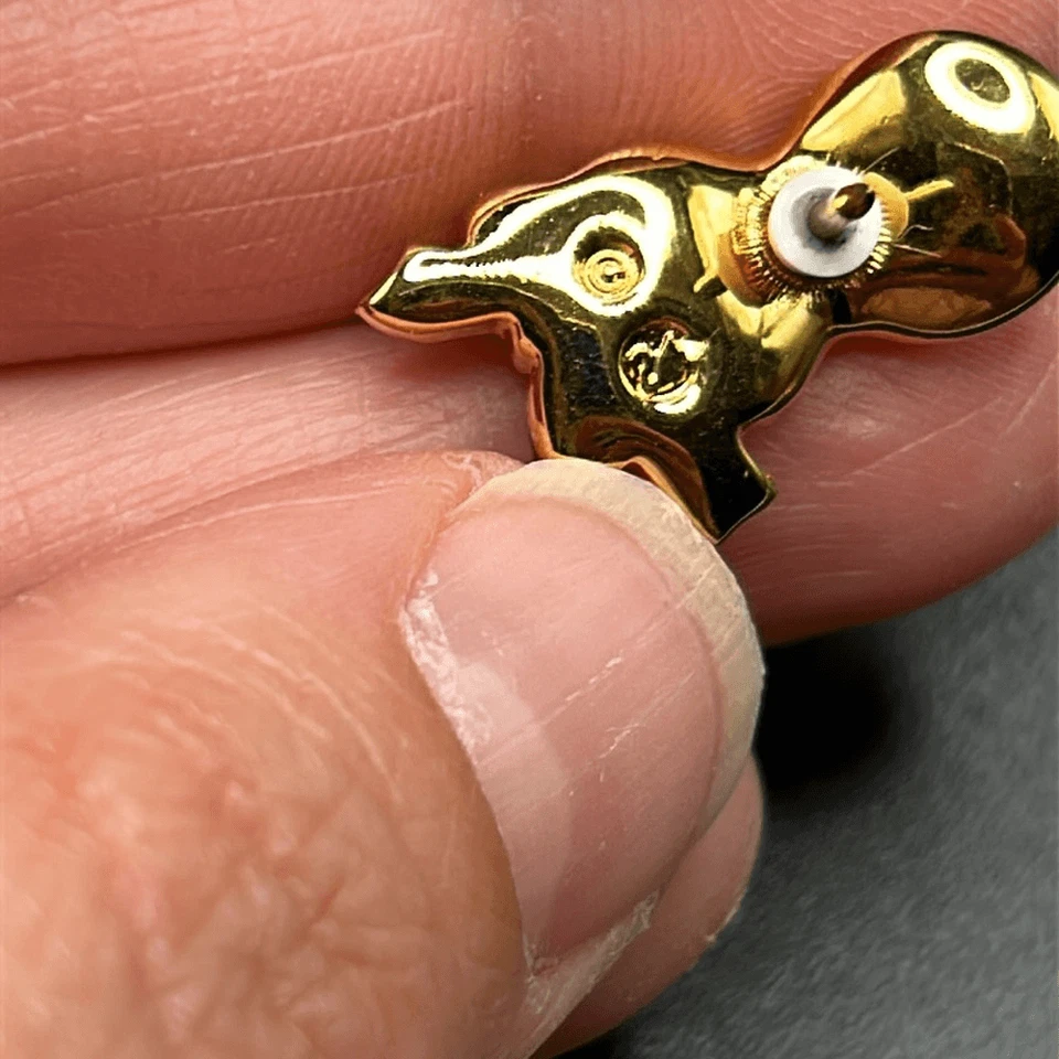 Broche de oro broche tac máscara de mascarada veneciana piedra ámbar tabaco cristal Swarovski Foto 4 de 4