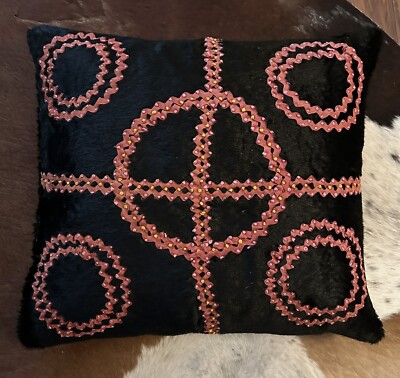 Vintage Handmade Beaver Fur Pillow Rick Rack Trim 13x14 Feather Filled ...