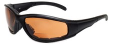 Padded Bifocal Sunglasses for Women Men Motorcycle Wrap-Around Black/Copper 3.00
