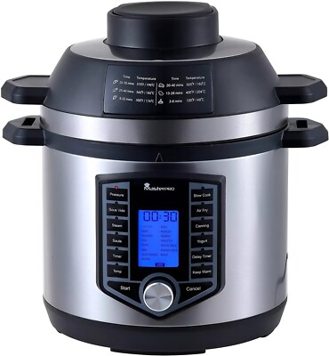 MasterPro Multikocher Druck 6L 12-in-1 Elektro 1500W Luft Friteuse Grill Backen