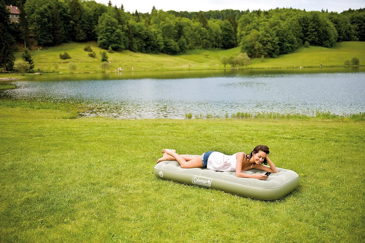 Coleman Airbed Maxi Comfort Bed Single Camping Mat Flocked Air