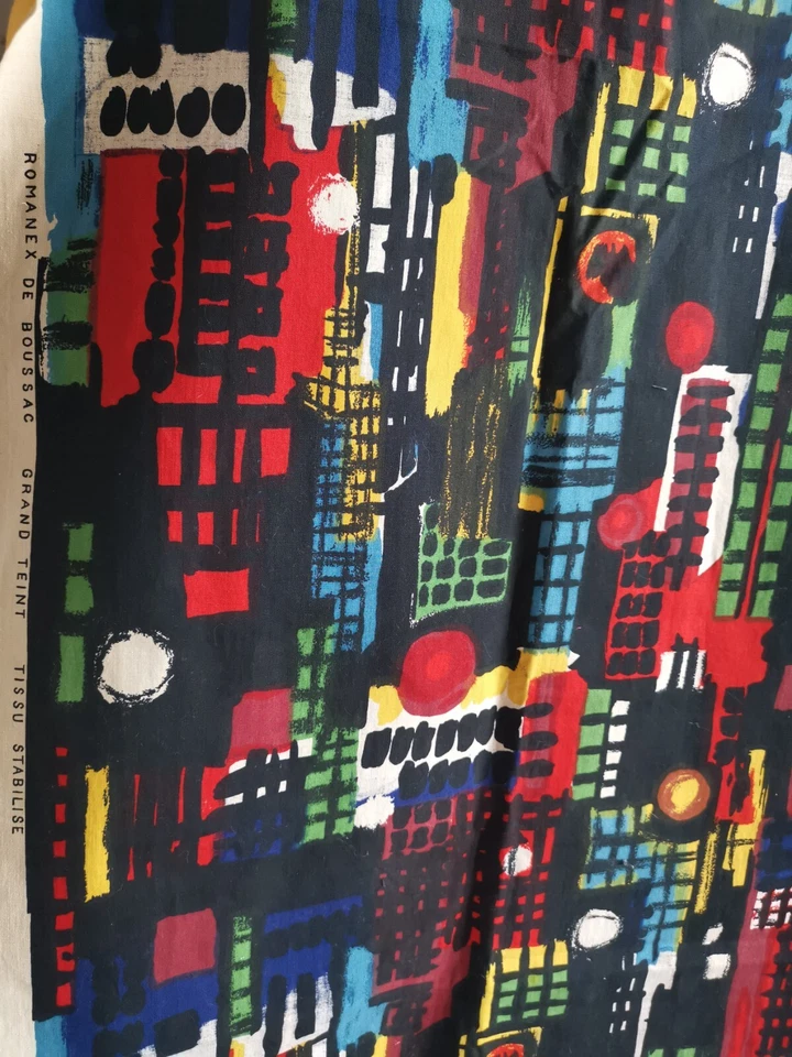 tissus Vintage Romanex de Boussac Pierre Jean Clair Mirage 188 x 60 / 38 x 60 - Photo 3/4