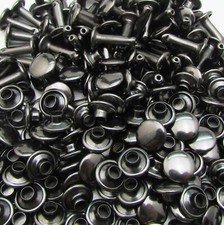 60 Sets Gun Black Double Cap Rivets 12mm Cap 10mm Post for DIY Leather Craft