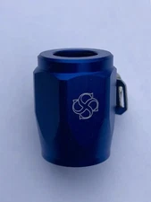 Z309B -6AN Hex Hose Finisher Fitting W/ Worm Gear Clamp 6AN Or 5/16" Hose / BLUE