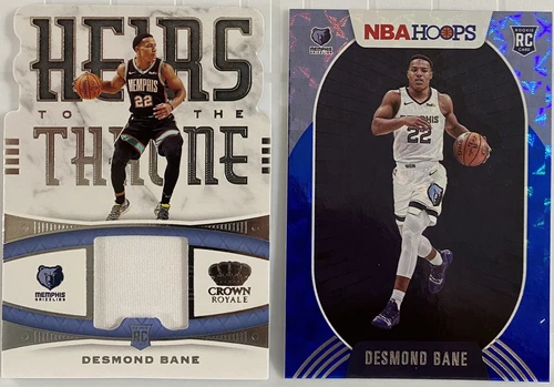 2021 Crown Royale Desmond Bane Jersey Patch + Hyper Tmall RC SP Grizzlies LOT