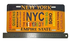 " NEW YORK CITY " NY License Plate Official Size Embossed Souvenir Travel Gift
