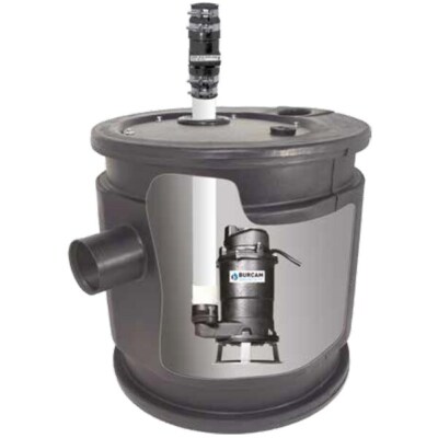 Burcam Pumps 401446P - 3/4 HP Cast Iron Grinder Pump System (24'' x 24'')