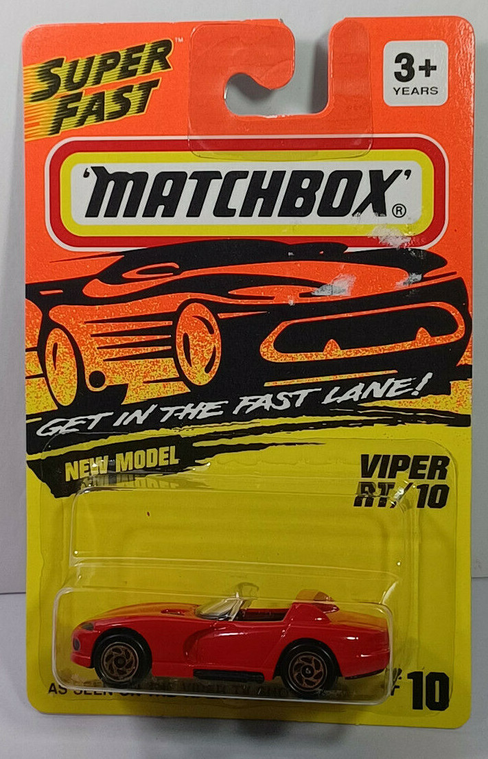 1993 010 Viper RT/10 Red Matchbox Rare Vintage On Card