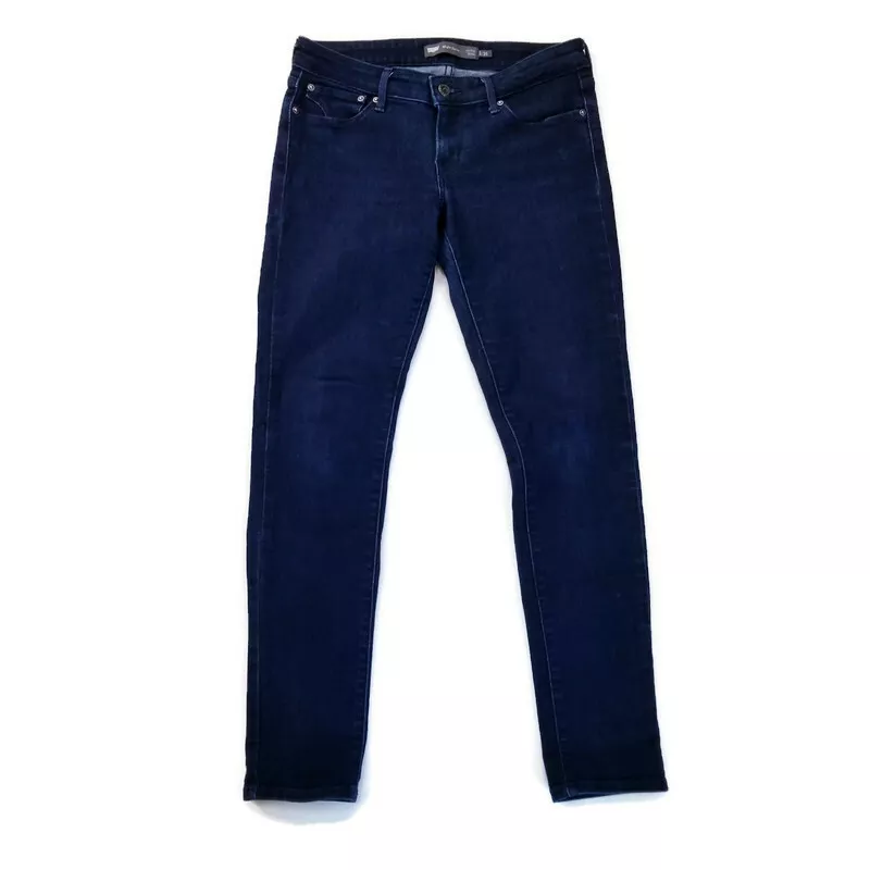 Levis Slight Curve Mid Rise Skinny Jeans Womens Sz 2 26 Dark Wash