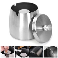 Aschenbecher Edelstahl mit Deckel Winddichter Tischaschenbecher außen