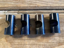 Vintage Plastic Toggle Barrel Buttons Black Lacquer Steel Shank 1.25-in Set of 4