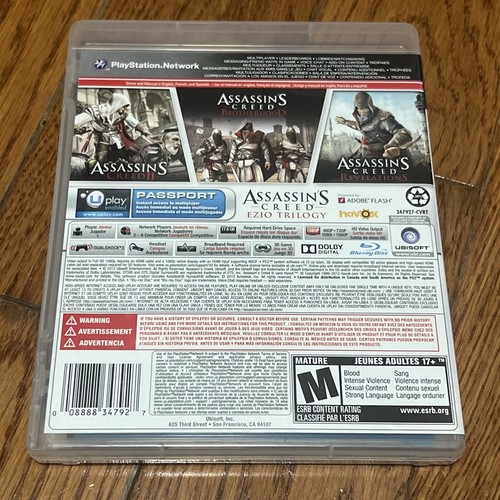 Assassins Creed Ezio Trilogy AC 2 & Revelations & Brotherhood for PS3 3D - Picture 2 of 3