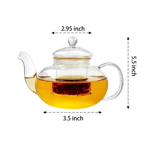 Glass Teapot with Infuser 33.8oz1000mL Glass Tea Kettle with Removable Infuse... - Picture 2 of 8