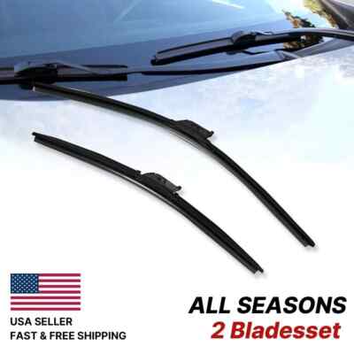2pcs High Quality Windshield Wiper Blades J-hook Bracketless Frameless 20'' & 21''