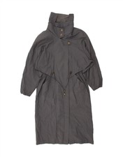 Miss Joy Womens Overcoat It 40 Small Grey Cotton Ab09