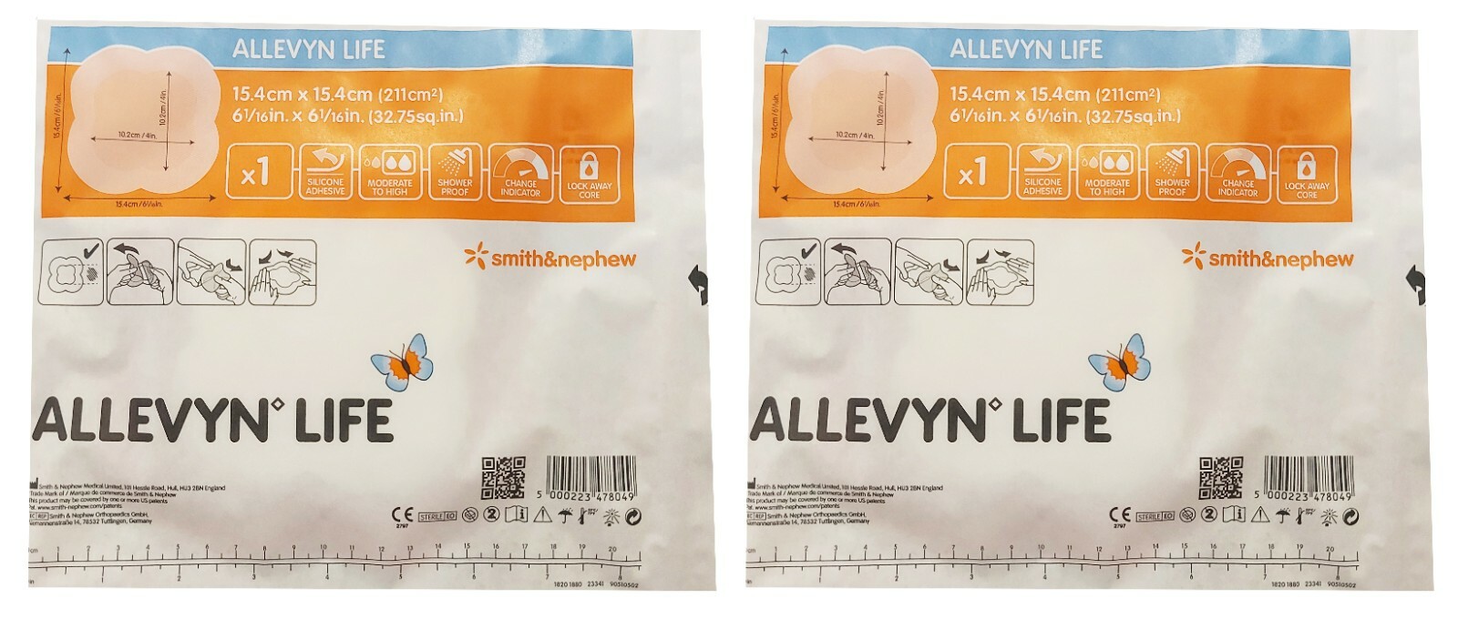 Silicone Gel Adhesive Composite Hydrocellular Foam Dressing 6"x6