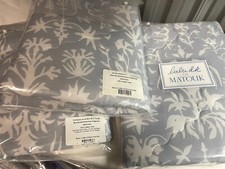 $780 Italy NWT 3pc F/Q Duvet Set 100% Cotton Voile Blue Print