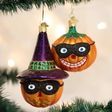 OLD WORLD CHRISTMAS SET 2 MASKED JACK OLANTER...