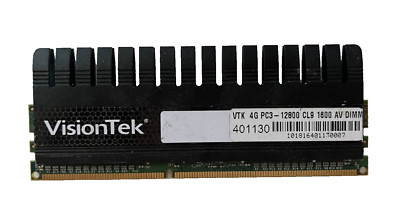 VisionTek 4GB PC3-12800U DDR3 1600MHz 240 PIN Desktop Ram with Metal Heat Sink