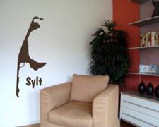 Samunshi Wandtattoo Insel Sylt Wandaufkleber  25 Farben 8 Größen 