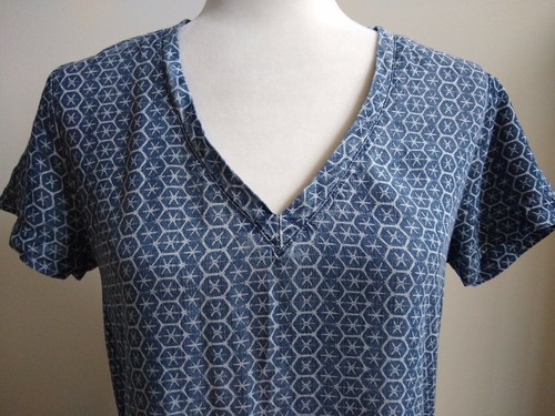 Anthropologie Cloth & Stone Sz XS Blue Justine Print Denim Look Tunic Dress - Picture 4 of 11