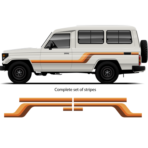 Alki Stripes made to fit Toyota Landcruiser 70 series. All models - Picture 12 of 14