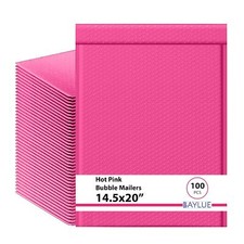 Hot Pink Poly Bubble Mailers 14.50x20 Inch #7 | Self Seal Large Padded Envelopes