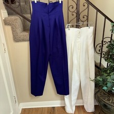 Lot Of 2 Vtg Drp Dead Collection Los Angeles 12 Pleat Front Pants Purple/Cream