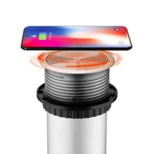 Link2Home 2-Outlets Automatic Pop Up Wireless Charger 2 USB 3.4A LED Light