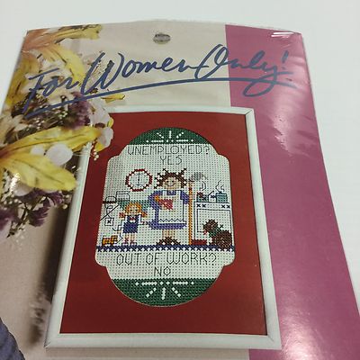 1988 Needle Craft Kit Out Of Work Unemployed Yes Counted Cross Stitch Design