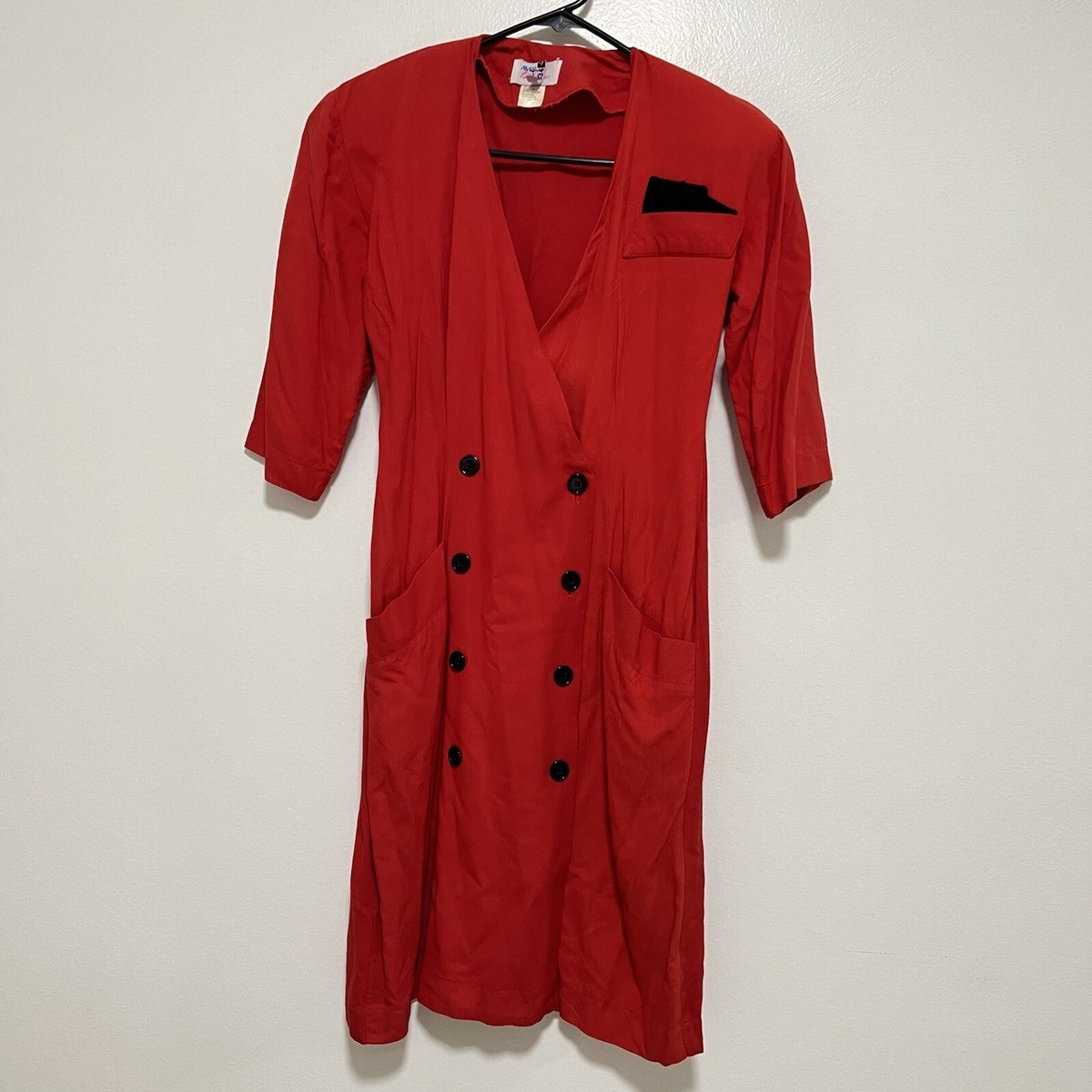 Avon Fashions Women's Red Dress Size 3/4 Rayon Vintage