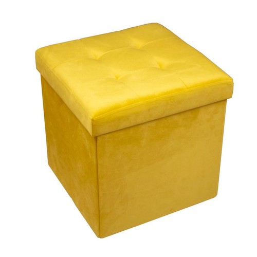 Velvet Folding Storage Bench Ottoman Footrest Seat Toy Box Storage Chest - Picture 11 of 37
