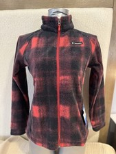 Columbia Kids' Jacket Pink/Red Black Full Zip Fleece Lined Size L 14