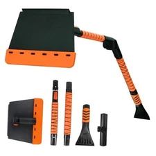 [Upgrade] 56" Large Ice Scrapers for Car Windshield, 90° Pivoting Orange-Black