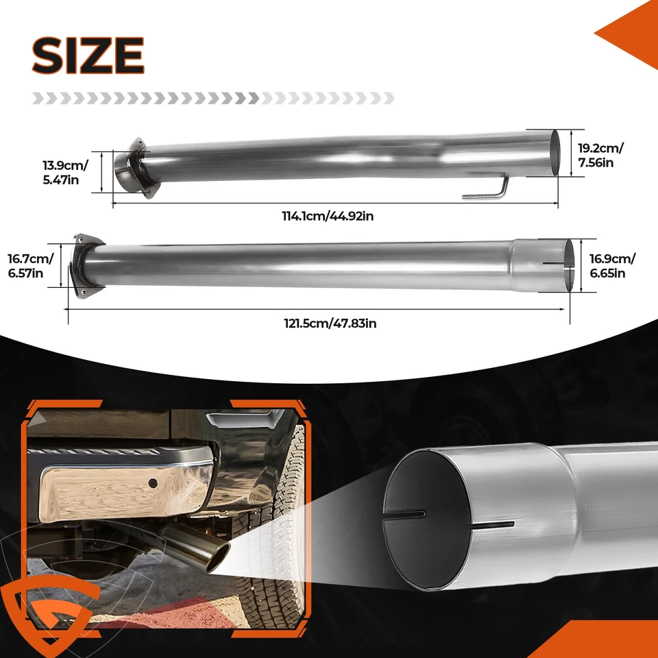 4" Exhaust Pipe Tube For Ford F250 F350 F450 F550 Super Duty 2011-2017 6.7L V8 - Image 4 of 4