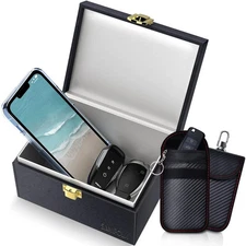 Faraday Box with Faraday Bags for Car Keys, Car Key Signal Blocking Box, Keyl...