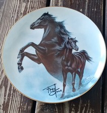 Limited Editon Black Stallion Horse Art Plate W/ Genuine Fred Stone Signature