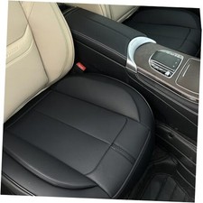 2 Pack Leather Front Car Seat Cover Bottom Only, Anti-Slip Padded Seat Black