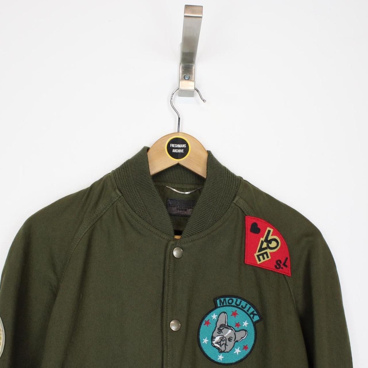 Giacca Bomber Saint Laurent Verde Cachi Souvenir Patch Bottoni