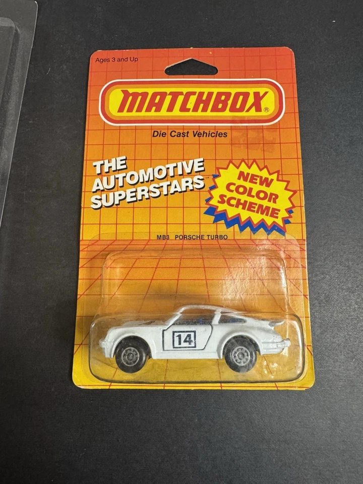 Porsche Turbo Car Matchbox Superfast MB3 White 1987 Boss Macao #14 ~ New - Image 2 of 4