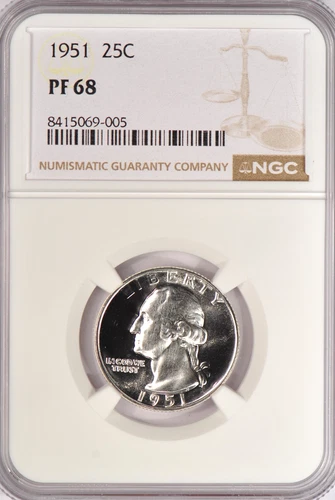 1951 Washington Quarter Proof NGC PF 68 PR68 Gem Coin 25C