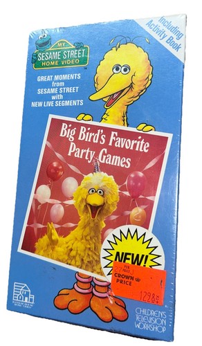 Sesame Street: Big Bird's Favorite Party Games VHS Tape 1988 Rare Cartoon SEALED - Picture 2 of 8